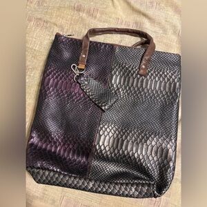 Genuine Argentinian Leather Bag with Dark Brown Handles